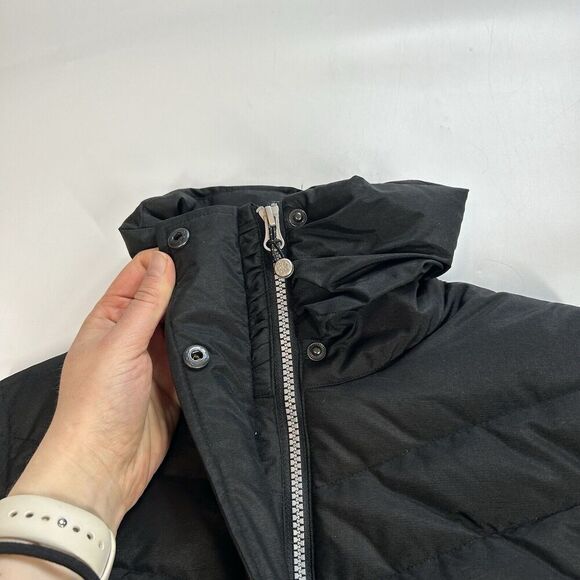 Eddie Bauer Goose Down Parka Vest Women’s Small Black Fur Lined Black Ladies - Picture 6 of 10